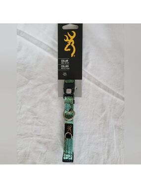 Browning Classic Webbing Collar Realtree Seaglass Small Teal, 10 to 16", NWT